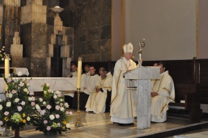 arcybiskup jędraszewski w kościele karmelitów bosych na rakowickiej
